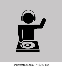 dj icon silhouette design 