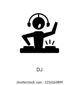 dj icon. dj symbol design from Professions collection. Simple element vector illustration on white background.