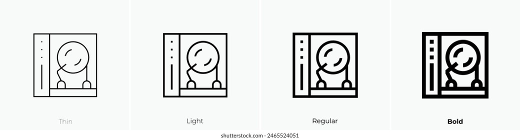 DJ icon. Thin, Light Regular And Bold style design isolated on white background