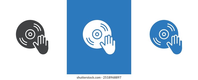 Dj icon thin line illustration