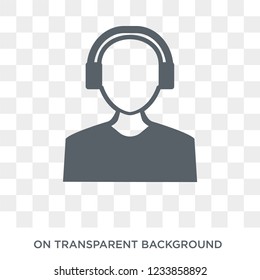 dj icon. Trendy flat vector dj icon on transparent background from Professions collection. 