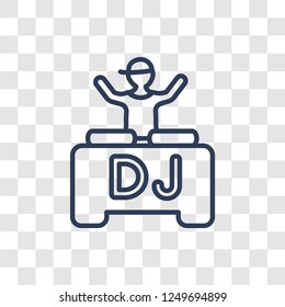 dj icon. Trendy linear dj logo concept on transparent background from Professions collection