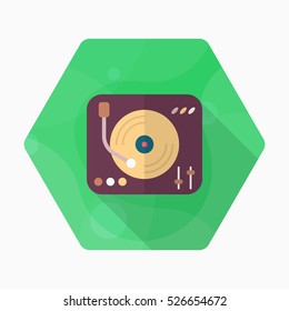 Dj icon , Vector flat long shadow design.