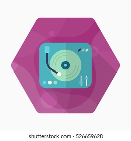 Dj icon , Vector flat long shadow design.