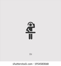 dj icon vector isolated on white background