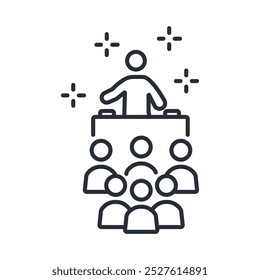 DJ icon. vector.Editable stroke.linear style sign for use web design,logo.Symbol illustration.