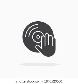 DJ icon. For your design, logo. Vector illustration.