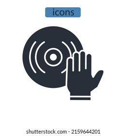 dj icons  symbol vector elements for infographic web
