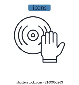 dj icons  symbol vector elements for infographic web