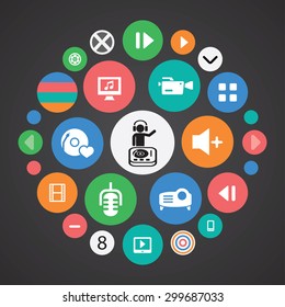 dj icons universal set for web and mobile