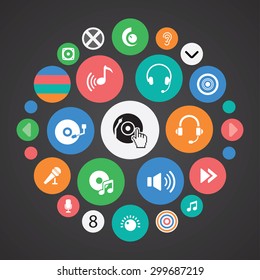 dj icons universal set for web and mobile