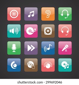 dj icons universal set for web and mobile