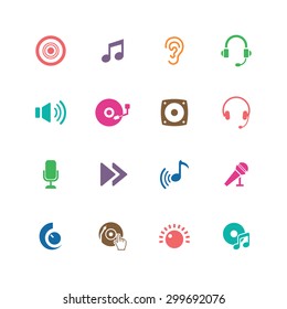 dj icons universal set for web and mobile