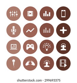 dj icons universal set for web and mobile