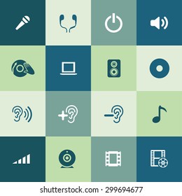 dj icons universal set for web and mobile