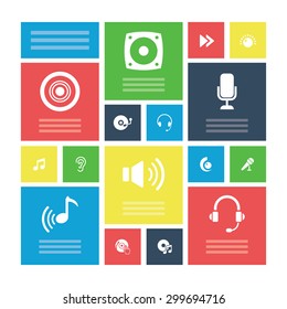 dj icons universal set for web and mobile