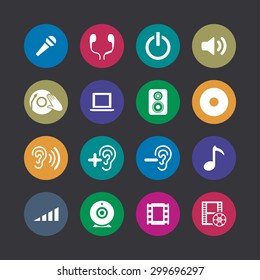 dj icons universal set for web and mobile