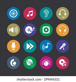 dj icons universal set for web and mobile