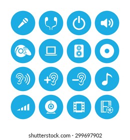 dj icons universal set for web and mobile