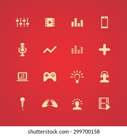 dj icons universal set for web and mobile