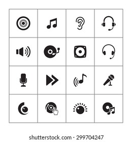 dj icons universal set for web and mobile