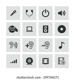 dj icons universal set for web and mobile