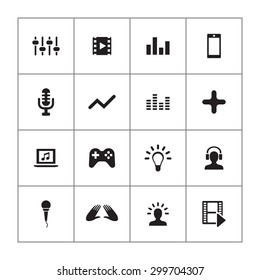 dj icons universal set for web and mobile