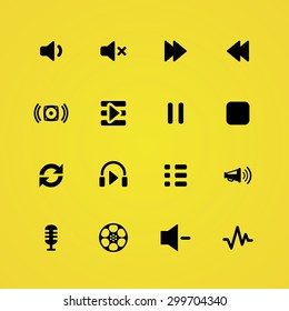 dj icons universal set for web and mobile
