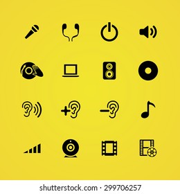 dj icons universal set for web and mobile