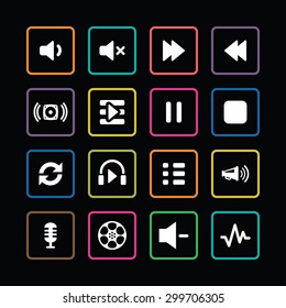 dj icons universal set for web and mobile
