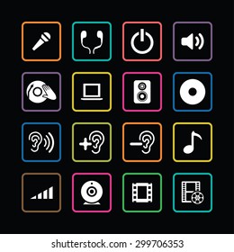 dj icons universal set for web and mobile