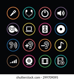 dj icons universal set for web and mobile