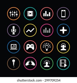 dj icons universal set for web and mobile