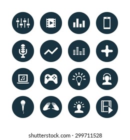 dj icons universal set for web and mobile