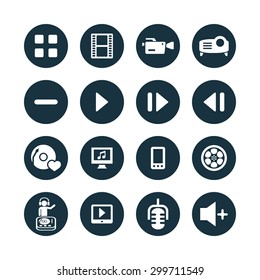 dj icons universal set for web and mobile