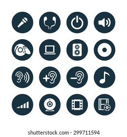 dj icons universal set for web and mobile