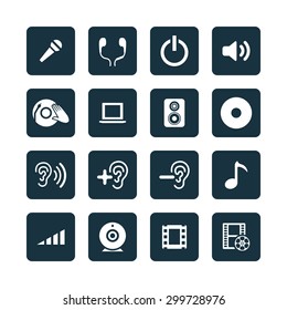 dj icons universal set for web and mobile