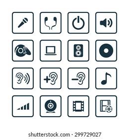 dj icons universal set for web and mobile