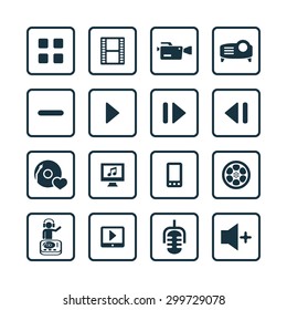 dj icons universal set for web and mobile