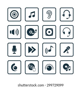 dj icons universal set for web and mobile
