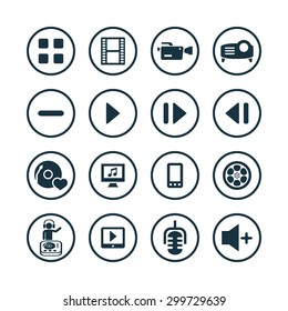 dj icons universal set for web and mobile