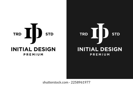 DJ Initial design letter template logo