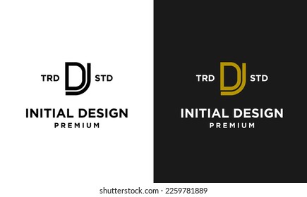 DJ Initial design letter template logo