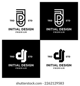 DJ Initial design letter template set collection logo