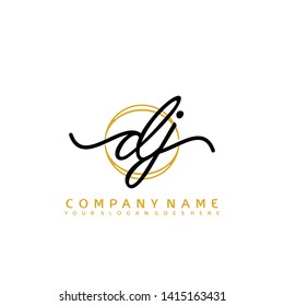 DJ Initial handwriting logo concept