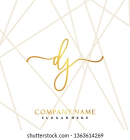 DJ Initial Handwriting logo template vector