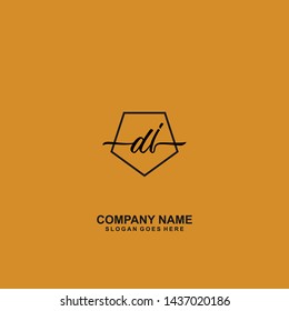 DJ Initial handwriting logo template vector