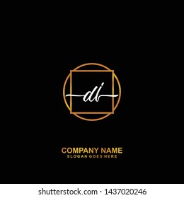 DJ Initial handwriting logo template vector