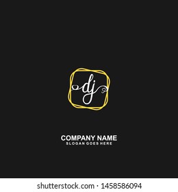 DJ Initial handwriting logo vector