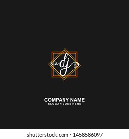 DJ Initial handwriting logo vector